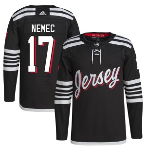 New Jersey Devils Simon Nemec Official Black Adidas Authentic Youth 2021/22 Alternate Primegreen Pro Player NHL Hockey Jersey