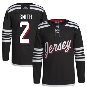 New Jersey Devils Brendan Smith Official Black Adidas Authentic Youth 2021/22 Alternate Primegreen Pro Player NHL Hockey Jersey