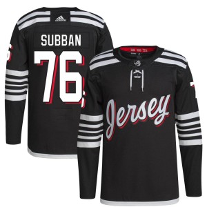 New Jersey Devils P.K. Subban Official Black Adidas Authentic Youth 2021/22 Alternate Primegreen Pro Player NHL Hockey Jersey