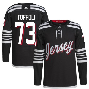 New Jersey Devils Tyler Toffoli Official Black Adidas Authentic Youth 2021/22 Alternate Primegreen Pro Player NHL Hockey Jersey