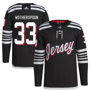 New Jersey Devils Tyler Wotherspoon Official Black Adidas Authentic Youth 2021/22 Alternate Primegreen Pro Player NHL Hockey Jersey