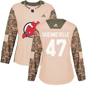 New Jersey Devils John Quenneville Official Camo Adidas Authentic Women's Veterans Day Practice NHL Hockey Jersey