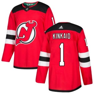 New Jersey Devils Keith Kinkaid Official Red Adidas Authentic Adult Home NHL Hockey Jersey