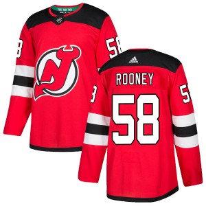 New Jersey Devils Kevin Rooney Official Red Adidas Authentic Adult Home NHL Hockey Jersey