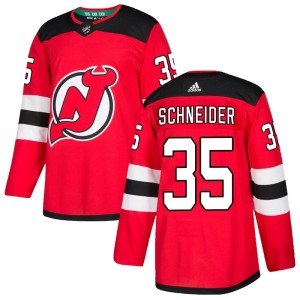 New Jersey Devils Cory Schneider Official Red Adidas Authentic Adult Home NHL Hockey Jersey