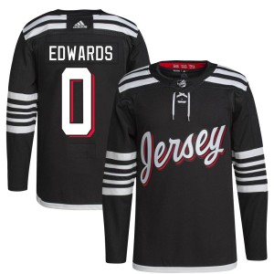 New Jersey Devils Ethan Edwards Official Black Adidas Authentic Adult 2021/22 Alternate Primegreen Pro Player NHL Hockey Jersey