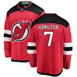 New Jersey Devils Dougie Hamilton Official Red Fanatics Branded Breakaway Adult Home NHL Hockey Jersey