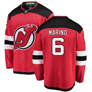New Jersey Devils John Marino Official Red Fanatics Branded Breakaway Adult Home NHL Hockey Jersey