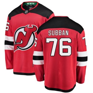 New Jersey Devils P.K. Subban Official Red Fanatics Branded Breakaway Adult Home NHL Hockey Jersey
