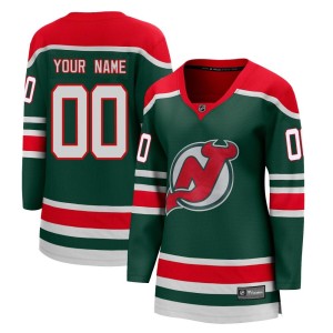 New Jersey Devils Custom Official Green Fanatics Branded Breakaway Women's Custom 2020/21 Special Edition NHL Hockey Jersey