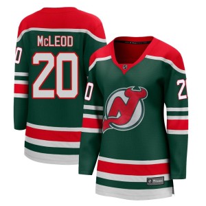 New Jersey Devils Michael McLeod Official Green Fanatics Branded Breakaway Women's 2020/21 Special Edition NHL Hockey Jersey