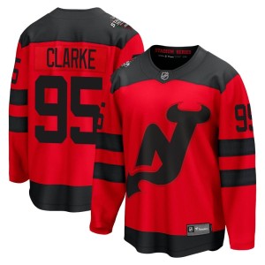 New Jersey Devils Graeme Clarke Official Red Fanatics Branded Breakaway Adult 2024 Stadium Series NHL Hockey Jersey