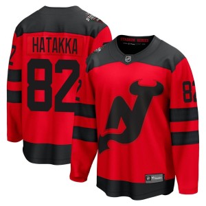 New Jersey Devils Santeri Hatakka Official Red Fanatics Branded Breakaway Adult 2024 Stadium Series NHL Hockey Jersey