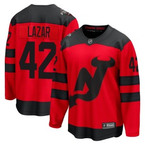 New Jersey Devils Curtis Lazar Official Red Fanatics Branded Breakaway Adult 2024 Stadium Series NHL Hockey Jersey