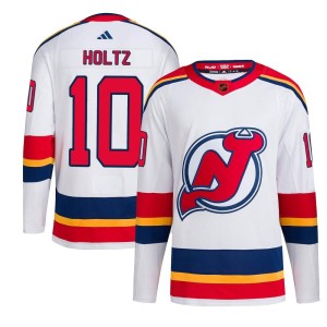 New Jersey Devils Alexander Holtz Official White Adidas Authentic Adult Reverse Retro 2.0 NHL Hockey Jersey
