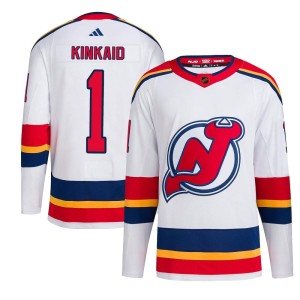 New Jersey Devils Keith Kinkaid Official White Adidas Authentic Adult Reverse Retro 2.0 NHL Hockey Jersey