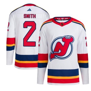 New Jersey Devils Brendan Smith Official White Adidas Authentic Adult Reverse Retro 2.0 NHL Hockey Jersey