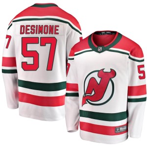New Jersey Devils Nick DeSimone Official White Fanatics Branded Breakaway Youth Alternate NHL Hockey Jersey