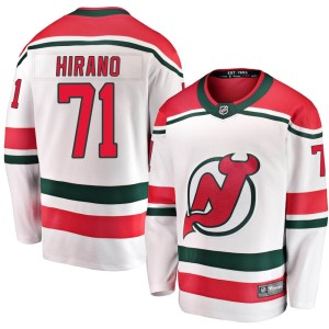 New Jersey Devils Yushiroh Hirano Official White Fanatics Branded Breakaway Youth Alternate NHL Hockey Jersey