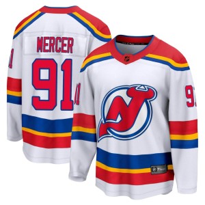 New Jersey Devils Dawson Mercer Official White Fanatics Branded Breakaway Youth Special Edition 2.0 NHL Hockey Jersey