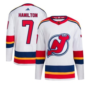 New Jersey Devils Dougie Hamilton Official White Adidas Authentic Youth Reverse Retro 2.0 NHL Hockey Jersey