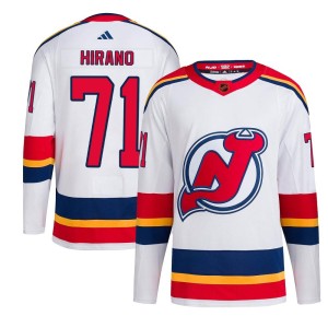New Jersey Devils Yushiroh Hirano Official White Adidas Authentic Youth Reverse Retro 2.0 NHL Hockey Jersey