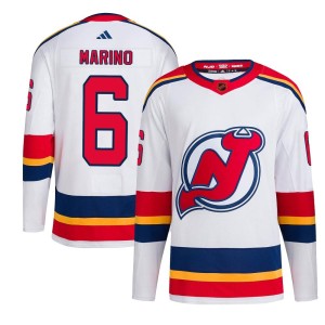 New Jersey Devils John Marino Official White Adidas Authentic Youth Reverse Retro 2.0 NHL Hockey Jersey