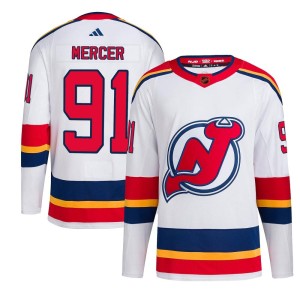 New Jersey Devils Dawson Mercer Official White Adidas Authentic Youth Reverse Retro 2.0 NHL Hockey Jersey