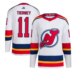 New Jersey Devils Chris Tierney Official White Adidas Authentic Youth Reverse Retro 2.0 NHL Hockey Jersey