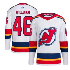 New Jersey Devils Max Willman Official White Adidas Authentic Youth Reverse Retro 2.0 NHL Hockey Jersey