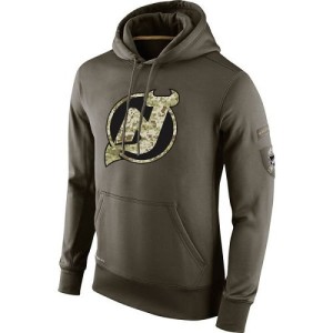 New Jersey Devils Official Olive Nike Adult Salute To Service KO Performance Hoodie