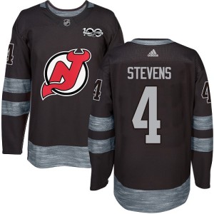 New Jersey Devils Scott Stevens Official Black Adidas Authentic Adult 1917-2017 100th Anniversary NHL Hockey Jersey