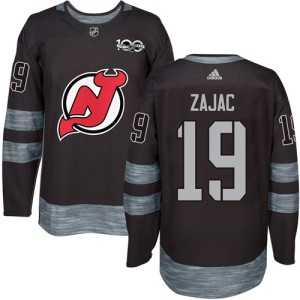New Jersey Devils Travis Zajac Official Black Adidas Authentic Adult 1917-2017 100th Anniversary NHL Hockey Jersey