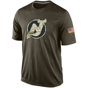 New Jersey Devils Official Olive Nike Adult Salute To Service KO Performance Dri-FIT T-Shirt
