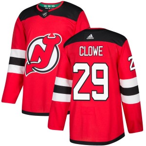 New Jersey Devils Ryane Clowe Official Red Adidas Authentic Adult NHL Hockey Jersey