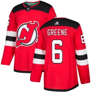 New Jersey Devils Andy Greene Official Green Adidas Authentic Youth Red Home NHL Hockey Jersey