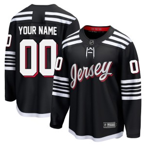 New Jersey Devils Custom Official Black Fanatics Breakaway Youth Custom Alternate NHL Hockey Jersey