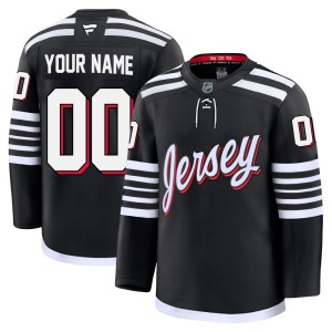 New Jersey Devils Custom Official Black Fanatics Premium Adult Custom Alternate NHL Hockey Jersey